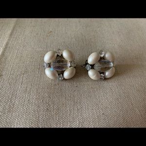 Vintage Pearl & Crystal Earrings